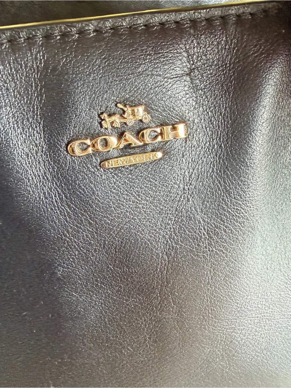 Coach Black Leather Mini Carryall Tote with Gold Toned Hardware